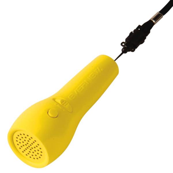 ・黄色  EKB095・台湾製・サイズ=最大径約6cm×長さ約13cm・自重=約100g(電池含)・材質=ABS樹脂・音量=ホイッスル音:120dB ピストル音:116dB(スピーカーより10cmの距離にて計測)