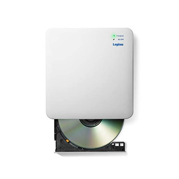 ロジテック 音楽CD取り込みドライブ WiFi 2.4Ghz対応 11n iOS/Android対応 USB2.0 ホワイト LDR-PS24G