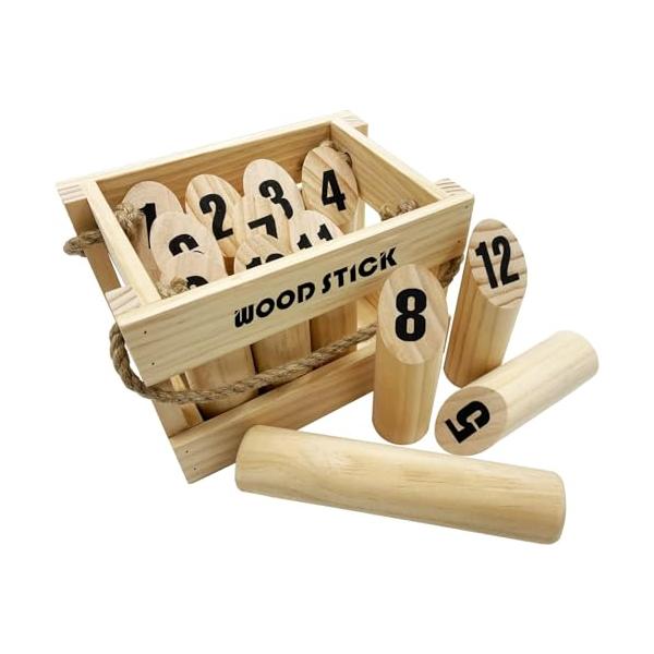 他サイト： トレードワン モルック セット ウッドスティック 約24.5×16.8×17.5cm 60124の商品画像