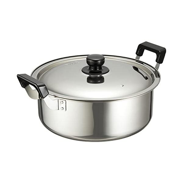 パール金属 大鍋 両手鍋 28cm 鍋蓋付 IH対応 NEWだんらん シルバー HB