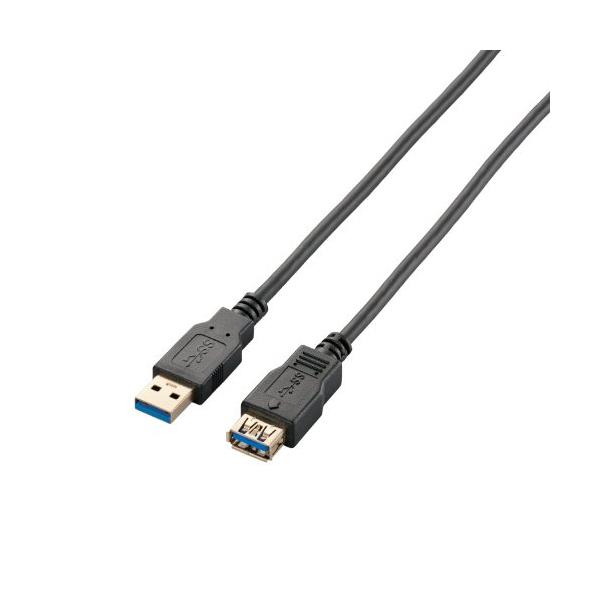 他サイト： エレコム USBケーブル 延長 USB3.0 (USB A オス to USB A メス) スタンダード 2m ブラック USB3-E20BKの商品画像