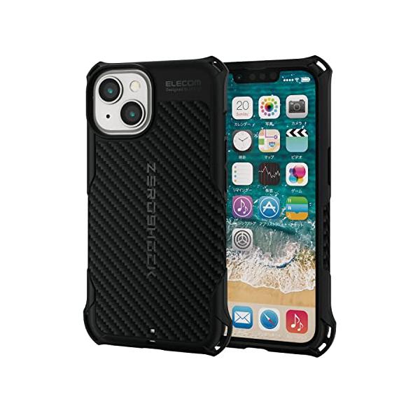 他サイト： エレコム iPhone 14 / 13 ケース カバー 耐衝撃 ZEROSHOCK ソフトケース TPU [四つ角のエアークッションが衝撃を吸収の商品画像