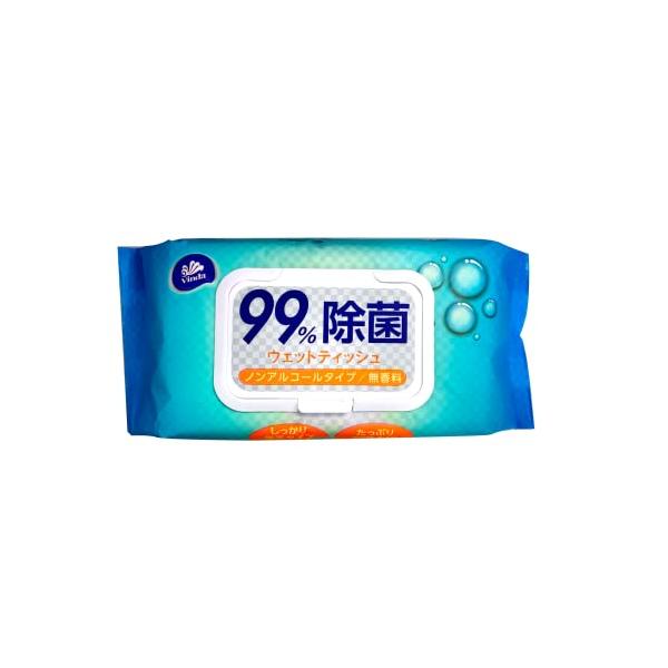他サイト： 丸紅フォレストリンクス ウェットティッシュ VINDA ビンダ 99%除菌ノンアルコール ウエットティッシュ 無香料 大判 厚手 ホワイト 約1の商品画像