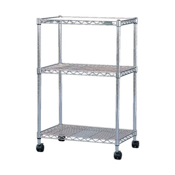 他サイト： アイリスオーヤマ ラック メタルラック本体 3段 キャスター付き 幅55×奥行35×高さ83cm ポール径19mm メタルミニ スチールラックの商品画像