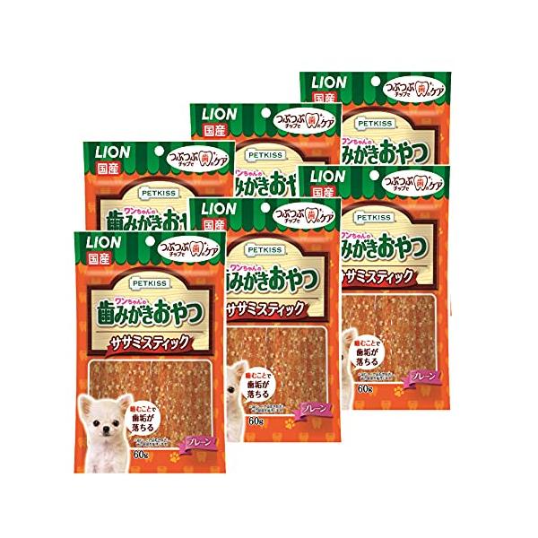 他サイト： ライオン (LION) ペットキッス (PETKISS) ワンちゃんの歯みがきおやつ ササミスティック プレーン 60g×6個(まとめ買い)の商品画像