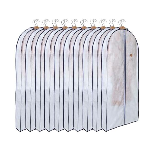 他サイト： アストロ 衣類カバー 幅広マチ付きで厚手衣類対応 ロングサイズ 10枚組 吊り下げたまま使えるゆったりシワになりにくいマチ付き洋服カバー 通気性の商品画像