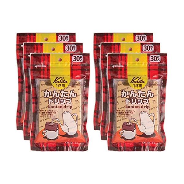 他サイト： カリタ Kalita うまみを引き出す コーヒー ペーパー フィルター ドリッパー かんたんドリップ 一杯用 30枚入り×6個セット ブラウンの商品画像