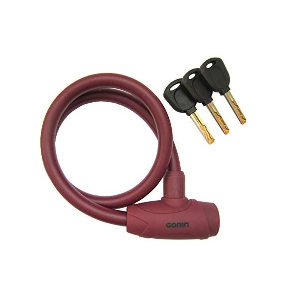 他サイト： ゴリン(GORIN) ワイヤー錠 G227W φ12×600mm 紅(BN)の商品画像
