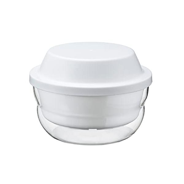 他サイト： HARIO(ハリオ) ガラスのレンジ蒸し器 満水容量1200ml レンジで簡単調理 ホワイト 日本製 電子レンジ おかず クリームスープ 手作りの商品画像