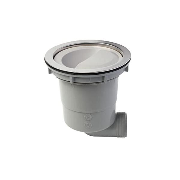 他サイト： ベルカ 流し台 浅型 排水トラップ基本セット 横向き排水・プラスチック製浅型ゴミカゴタイプ 直径(外径)18×高さ20.4cm グレー BL規格の商品画像