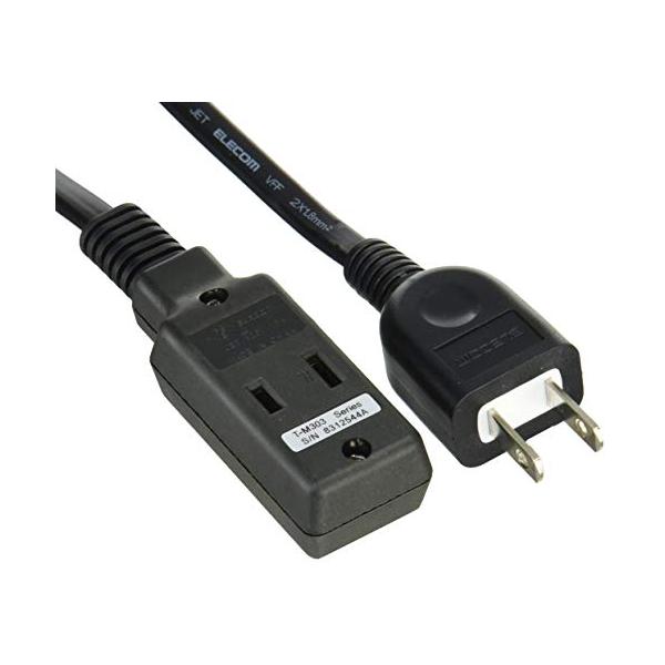 他サイト： エレコム 電源タップ モバイルタップ 3個口 30cm ブラック T-M303BKの商品画像