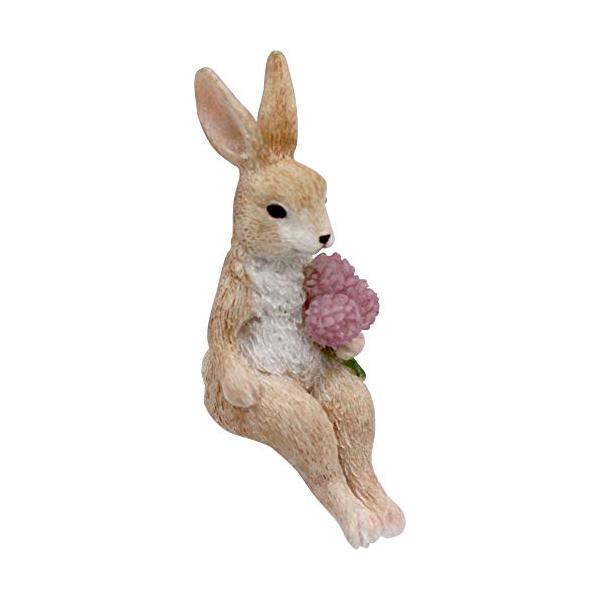 キーストーン 置物 ラビットwithフラワー フリーサイズ SITTING ANIMAL