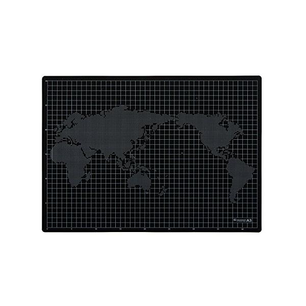 他サイト： 角利(KAKURI) カッターマット A3サイズ 320x450x2mm 三層構造 両面使用可能 ブラック/ライトグレー 1cmグリッド付 デスの商品画像