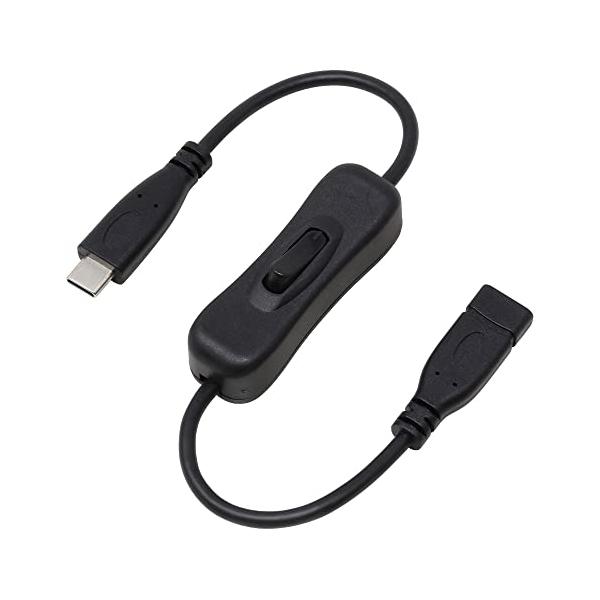 他サイト： アイネックス(AINEX) PD100W対応 USB2.0 Type-C 電源スイッチケーブル 30cm U20CC-MF03P10Sの商品画像