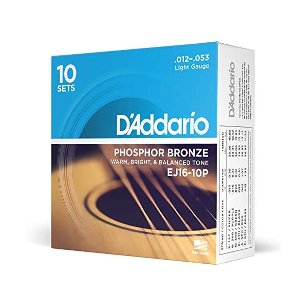 D'Addario ダダリオ アコースティックギター弦 フォスファーブロンズ Light .012-.053 EJ16-10P 10set入りパック 国内正規品 :wss-69I777OV5PJ7:KIMAKI オンライン - 通販 - Yahoo!ショッピング D'Addario ダダリオ アコースティックギター弦 フォスファーブロンズ Light .012-.053 EJ16-10P 10set入りパック 国内正規品 :wss-69I777OV5PJ7:KIMAKI オンライン - 通販 - Yahoo!ショッピング