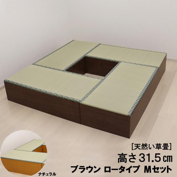 （20%off）小上がり ユニット畳 畳ベンチ 天然い草 畳ユニット ロータイプ Ｍセット 幅180cm×奥行180cm×高さ31.5cm 高床式 収納