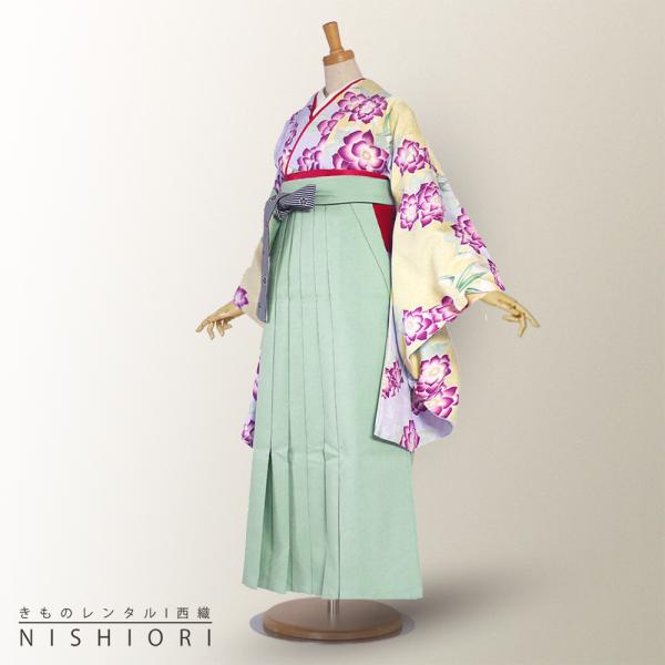 二尺袖 袴 レンタル ひさかたろまん ブランド 着物 貸衣装 SサイズMサイズ 小学生 対応可 縞模様 黄色 緑 ブーツ選択可 NISHIORI 二尺袖 袴 レンタル商品 ひさかたろまん ブランド 着物 貸