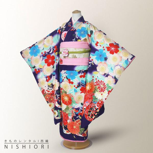 NISHIORI 乙葉 古典 レンタル商品 7歳の七五三 女の子 四つ身 着物 帯
