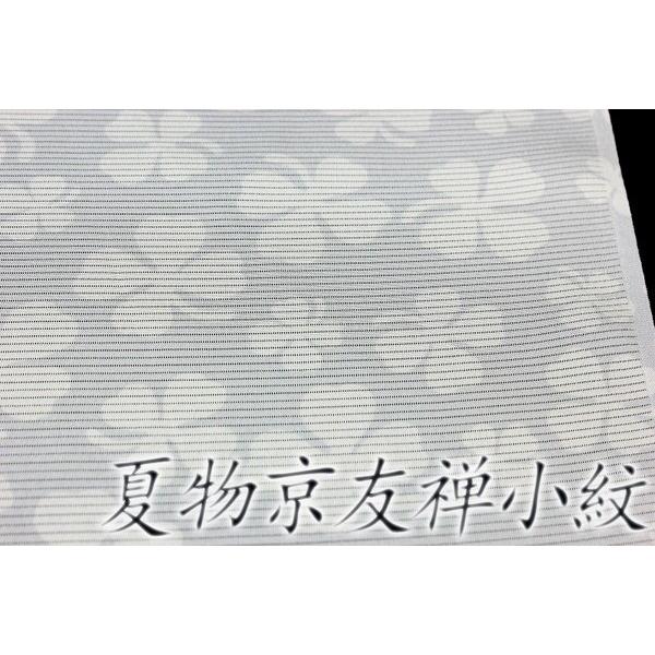 在庫処分 夏物 京友禅 淡薄 水色 地 四葉のクローバー 模様 正絹 絽 