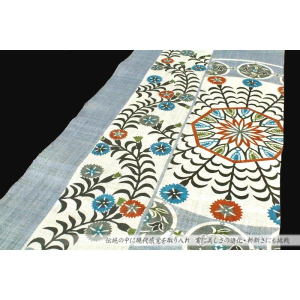 夏物栗山吉三郎名古屋帯栗山紅型紅型染薄青色ステンドグラス花紋本大麻九寸未仕立てsc4187 Buyee Buyee 提供一站式最全面最專業現地yahoo Japan拍賣代bid代拍代購服務