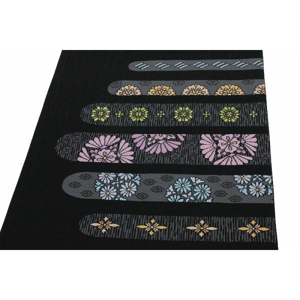 名古屋帯 新品 黒地 菊 横菱 唐織 西陣 木原織物 高級 極上 逸品 美品 仕立て上がり カジュアル お洒落着 Y1630