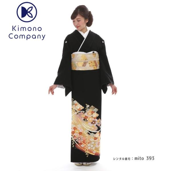 留袖 レンタル 小さいサイズ 普通サイズ 黒 mito-393 40代 50代 60代