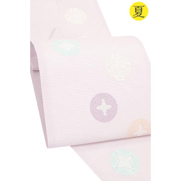 着物だいやす 890■名古屋帯■西陣織　佐々木染織　夏帯　小葵文　薄菖蒲色【送料無料】【新品】