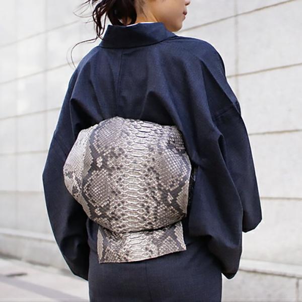 白蛇革柄 大人の兵児帯【出品限り】 kimono-dearjapan_10000189