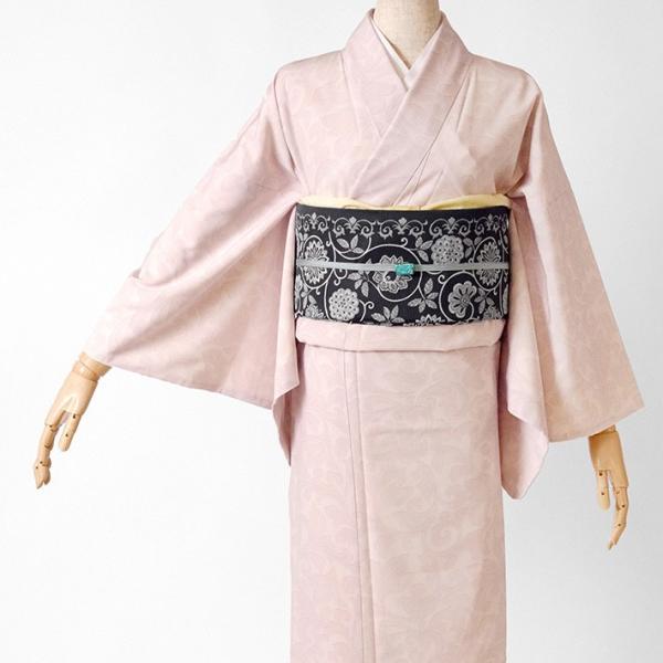 シルック着物 更紗 ピンク シンプル シック モダン 袷 洗える着物 シルックデュエット 仕立て上がり カジュアル レディース ポリエステル Japan Mode Songgit Com