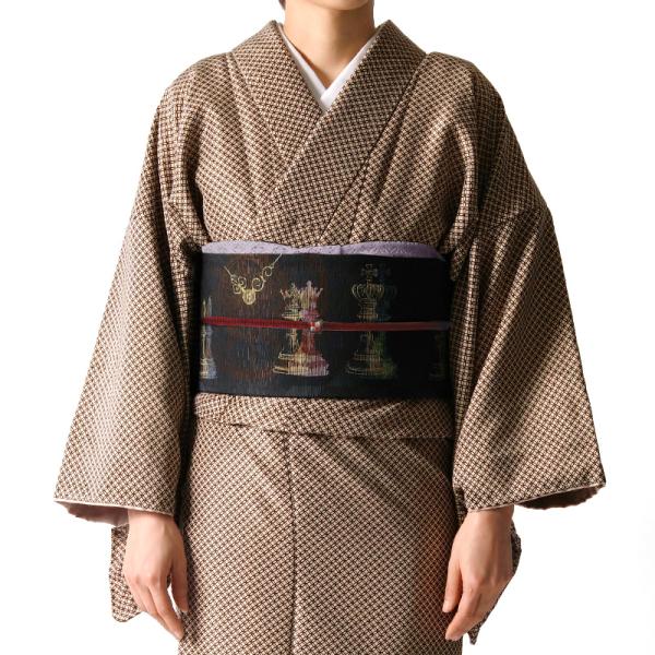 着物　付下げ　未使用　ベージュ　吹き寄せ　紋付き 付け下げ 吹き寄せ 桜 松葉 紅葉 - からん::アンティーク着物