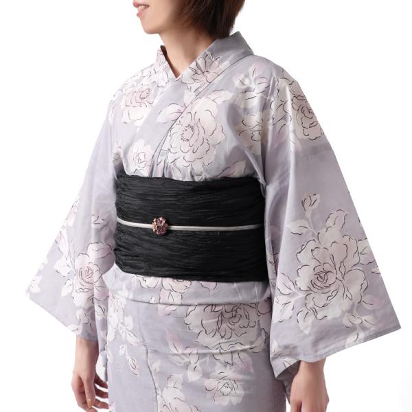 浴衣 牡丹 ふじ 薄紫 ニュアンスカラー レディース 花柄 ボタニカル