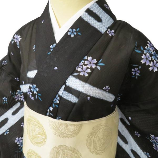 夏物 小紋 着物 中古 正絹 絽 身丈154cm SA ワイド A1038-4