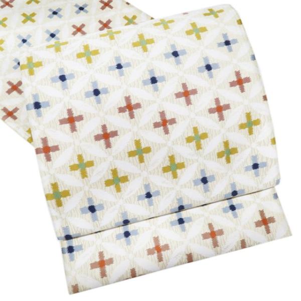 袋帯 中古 リサイクル 正絹 カジュアル 仕立て上がり 六通 紹巴 利休絣  