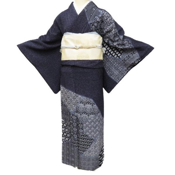 訪問着 着物 中古 正絹 袷 フォーマル 小倉俊成 落款 吉祥文様 名物裂  