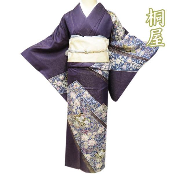 訪問着 着物 中古 正絹 袷 桐屋 翠山工房 辻が花 絞り 地模様 金通し 芥子色 多色 金 身丈162.5cm 裄69cm M きもの北條 A1048-11 訪問着 着物 中古 正絹 袷 桐屋 翠山工房 辻が花 絞り 地模様 金通し
