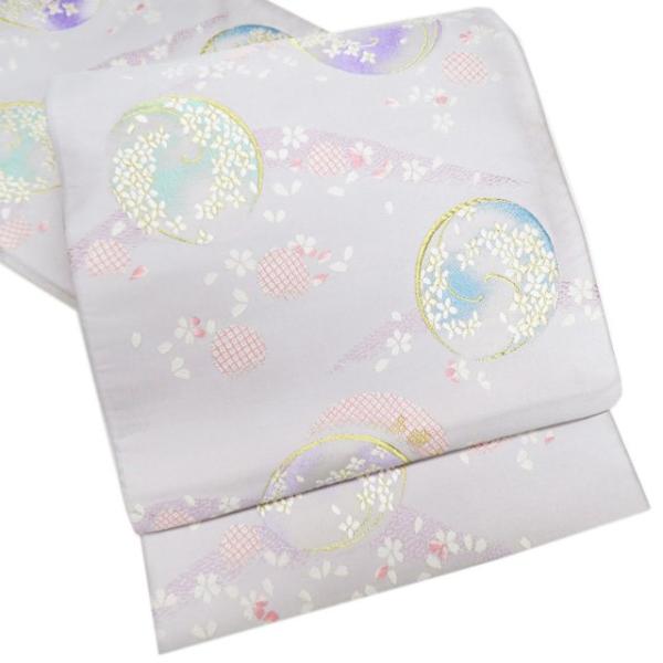 袋帯 中古 リサイクル 正絹 フォーマル 仕立て上がり 六通 花模様 花四季譜 白菫色 多色 金 きもの北條 A1033-16 袋帯 中古 リサイクル 正絹 フォーマル 仕立て上がり 六通 花模様 花