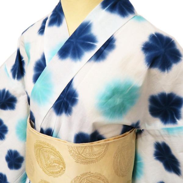 夏物 浴衣 着物 未使用 木綿 カジュアル 板締め絞り 青系色 多色 身丈161.5cm 裄66.5cm M きもの北條 A1035-16 夏物 浴衣 着物 未使用 木綿 カジュアル 板締め絞り 青系色 多色 身丈