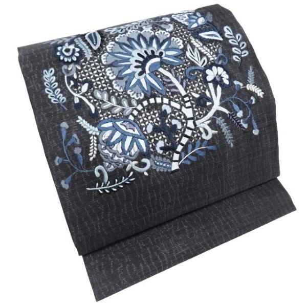 特選 名古屋帯 なごや帯 中古 リサイクル 正絹 仕立て上がり 刺繍 花の  