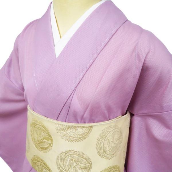 夏物 色無地 着物 未使用 ポリエステル 絽 フォーマル 紋付き 淡紅藤色 身丈164.5cm 裄66.5cm L きもの北條 A1060-6 夏物 色無地 着物 未使用 ポリエステル 絽 フォーマル 紋付き 淡紅藤色