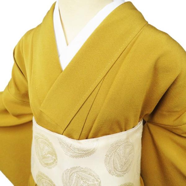 色無地 着物 未使用 正絹 袷 フォーマル 紋付き 蘭茶色 身丈156cm 裄66.5cm M きもの北條 A1081-6 色無地 着物 未使用 正絹 袷 フォーマル 紋付き 蘭茶色 身丈156cm 裄