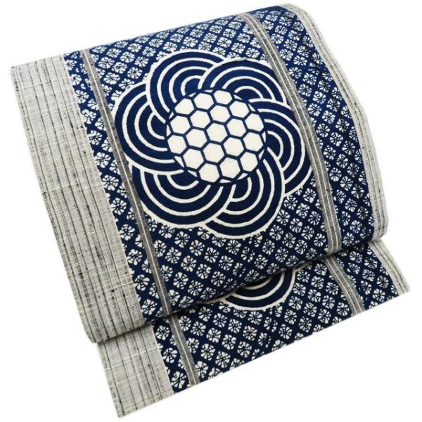 特選 名古屋帯 なごや帯 中古 リサイクル 正絹 紬地 全通 阿波藍染  