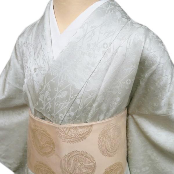 特選 色無地 着物 未使用 正絹 袷 カジュアル 紋なし 地模様 花立涌  