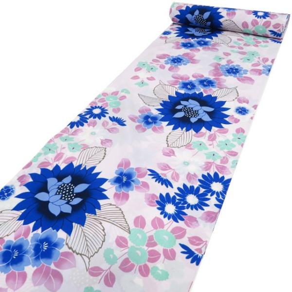 夏物 反物 小紋 浴衣 着物 未仕立て 新古品 ポリエステル セオアルファ  