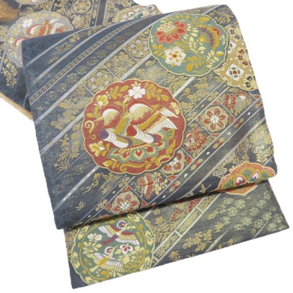 袋帯 中古 リサイクル 正絹 フォーマル 仕立て上がり 全通 琳派桐生松紋 箔糸 多色 金 きもの北條 A1175-12 袋帯 中古 リサイクル 正絹 フォーマル 仕立て上がり 全通 琳派桐生松