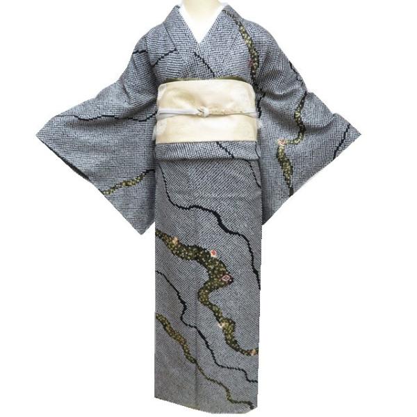 訪問着 着物 中古 正絹 袷 フォーマル 総絞り 鹿の子絞り 刺繍 宝物 黒色 金 身丈159cm 裄67cm M きもの北條 A1187-3 訪問着 着物 中古 正絹 袷 フォーマル 総絞り 鹿の子絞り 刺繍 宝物