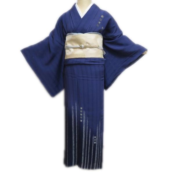 夏物 夏着物 付下げ 付け下げ 訪問着 着物 未使用 正絹 大小霰 反端付き ブルーグレー色 身丈158.5cm 裄67.5cm M きもの北條 A1194-4 夏物 夏着物 付下げ 付け下げ 訪問着 着物 未使用 正絹 大小霰 反端