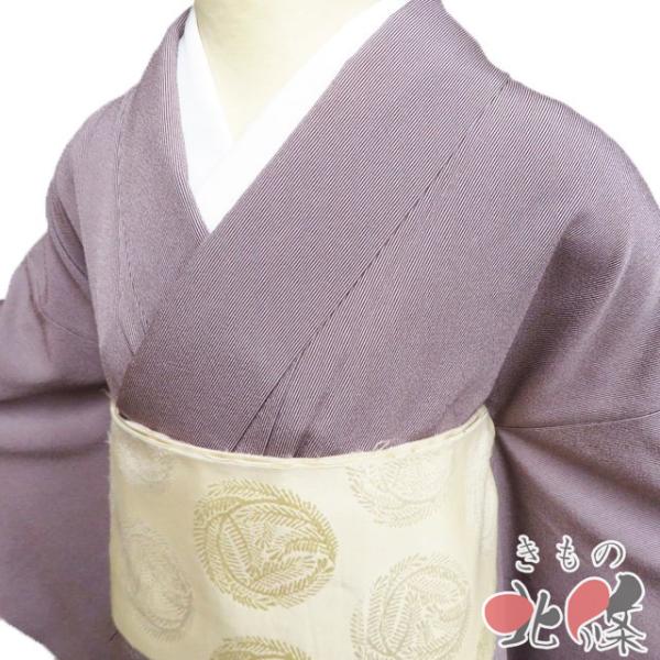 mio　江戸小紋　袷　正絹　万筋　紺鼠色×白　身丈159.5裄65身幅大き 江戸小紋 袷 正絹 万筋 紺鼠色×白 身丈159.5裄65身幅