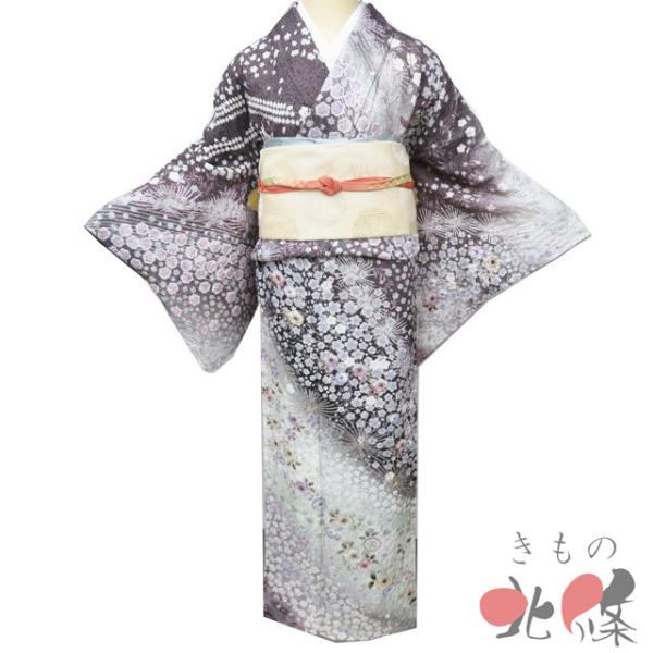 訪問着 着物 中古 正絹 袷 フォーマル こむさでもーど コムサ 桜模様 黒色 多色 身丈165.5cm 裄68cm L トール きもの北條 A1299-9 訪問着 着物 中古 正絹 袷 フォーマル こむさでもーど コムサ 桜模様