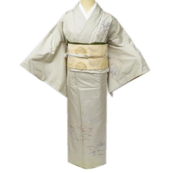 ☆きもの北條☆ 特選 紬地 七宝に花模様 セミフォーマル 気品感じる  