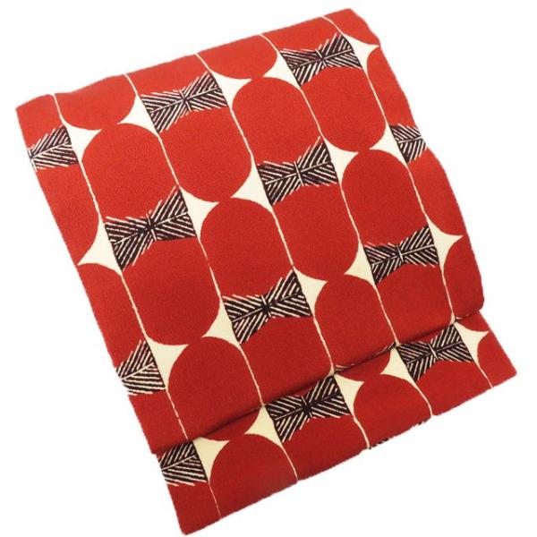 ☆きもの北條☆ 縮緬地 ちりめん 全通 抽象模様 落ち着きある彩り 生成  